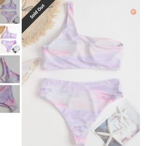 SOLD Tie Dye One Shoulder Bikini